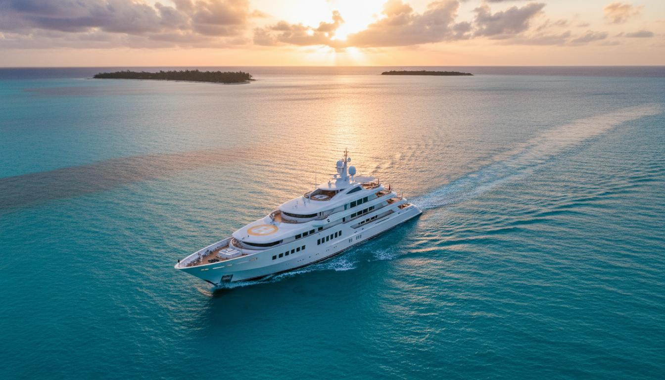 Mega yacht cruising